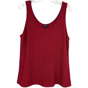 Vintage Caelian Women's Open Knit Tank Top Red/Burgundy Y2K Sleeveless Size L
